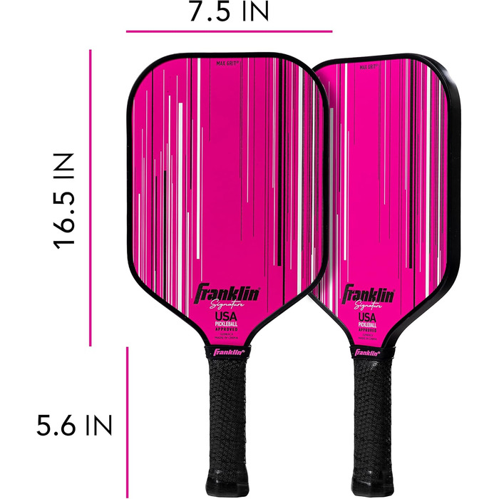 Професійна ракетка для піклболу Franklin Sports Signature Series з покриттям MaxGrit, турнірна, USAPA сертифікат