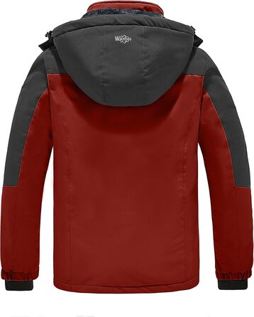 Чоловіча гірськолижна куртка Wantdo - тепла зимова флісова куртка, водонепроникна, дихаюча, з капюшоном, вітрозахисна. Розмір L.