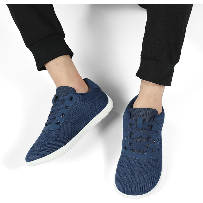 Легкі та зручні кросівки для бігу та тренувань Barfußschuhe: дихаючі, з широкою передньою частиною, антиковзаючі, для чоловіків та жінок (36 EU, Темно-синій)