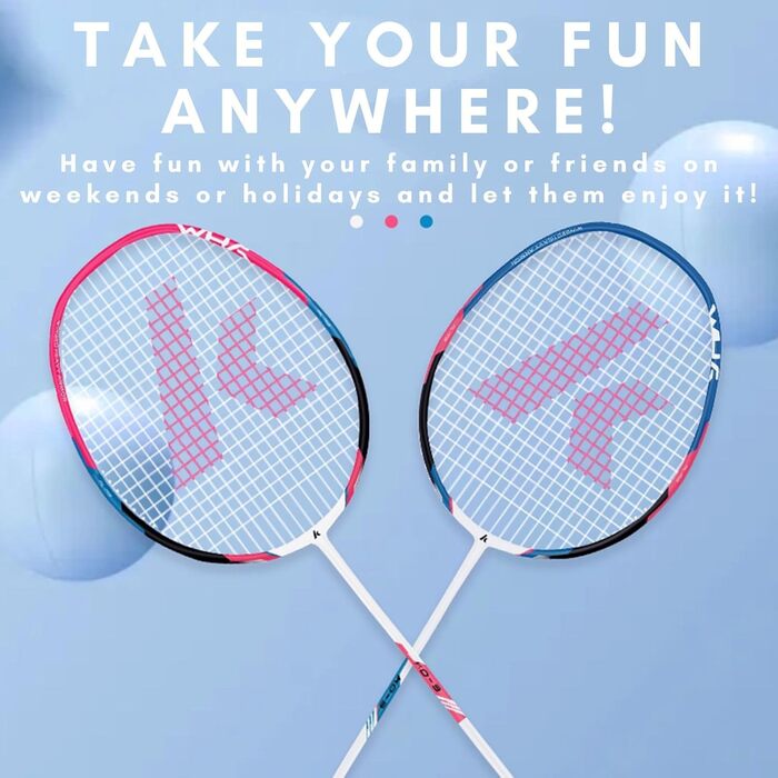 Бадмінтонні ракетки Kawasaki Pro Graphite 2 шт. з аксесуарами (3 волани, 2 overgrips, сумка)