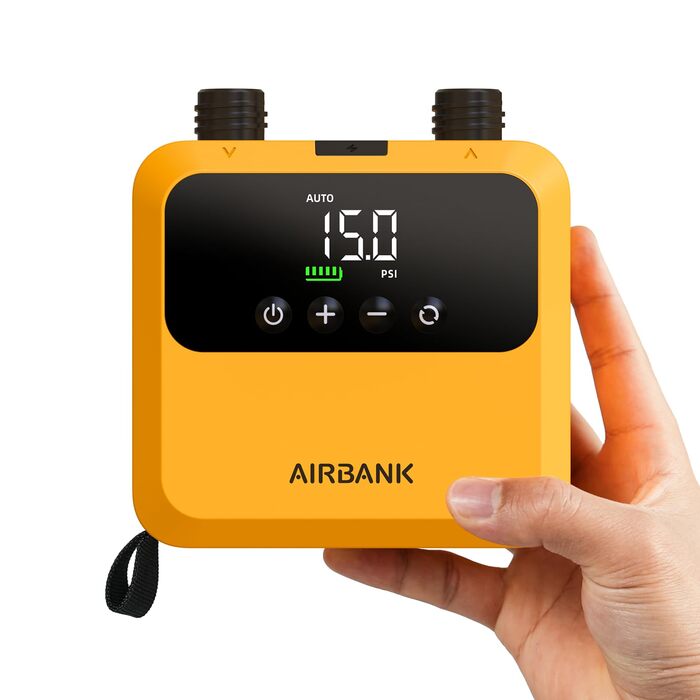 Електричний портативний насос AIRBANK PULSE Pro для SUP-дощок, каяків та човнів, 20 PSI, безщітковий двигун, помаранчевий
