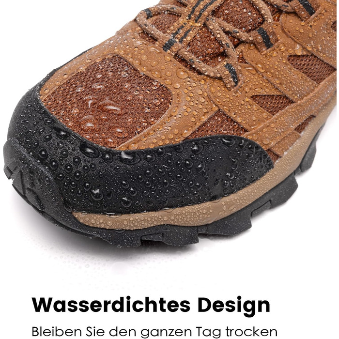 Чоловічі трекінгові черевики SHULOOK, водонепроникні, легкі, з антиковзкою підошвою, для хайкінгу та активного відпочинку (42 EU, жовтий)