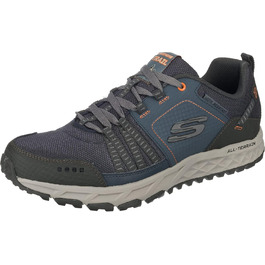 Чоловічі кросівки Skechers Escape Plan Navy Leather Mesh Orange Trim, 48.5 EU
