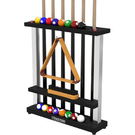 Підставка для хвістків Stradivari Francesca | На 6 хвістків | Для різних довжин | З відсіком для кульок та щіток | Чорна, стійка, не потребує кріплення до стіни