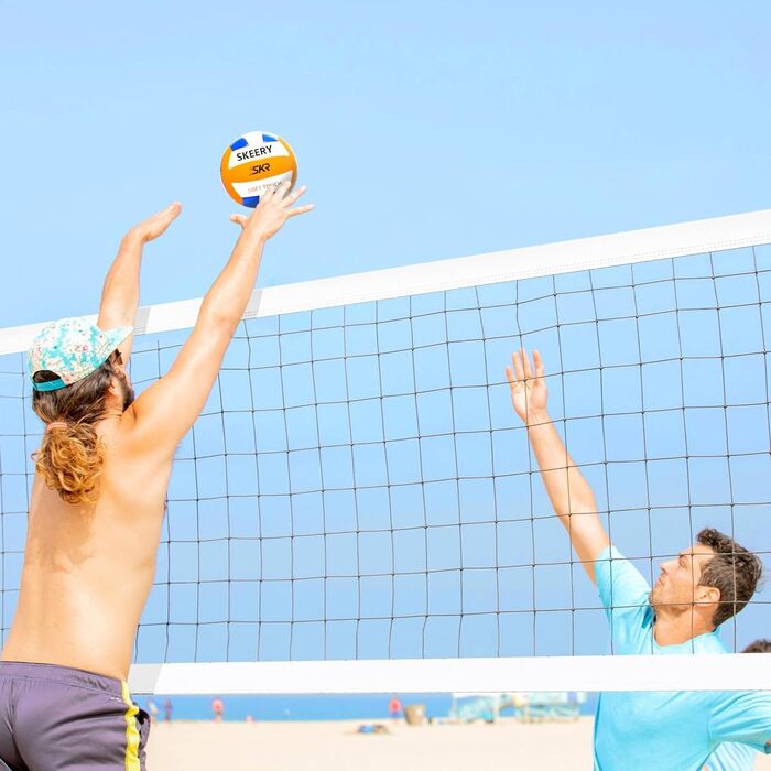 Волейбольна сітка для вулиці: міцна конструкція, регульовані штанги, для саду, газону та пляжу (білий)