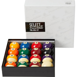 Набір для більярду PowerGlide 16er: кулі з номерами та смугами, розмір 57 мм (2 1/4 дюйма)