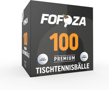 Fofoza Преміум настільні тенісні м'ячі, 100 шт, 3 зірки, 40+, ABS, для приміщення та вулиці, білі