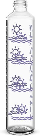 Мотиваційна пляшка для води 1 л з мітками часу, тритановий матеріал, BPA Free, для газованих напоїв, ударостійка, SUNBEAM, фіолетова