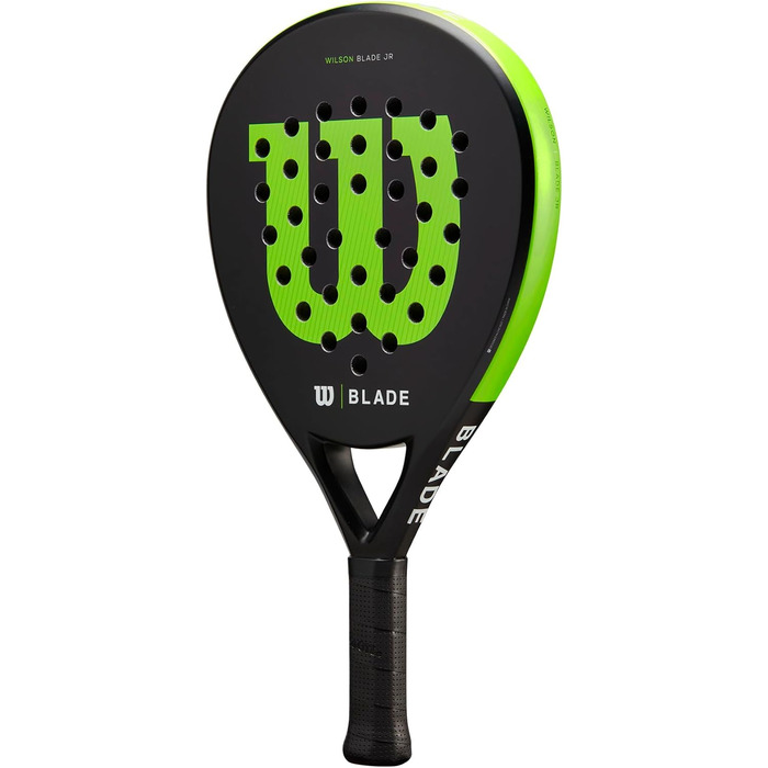 Дитяча падель-ракетка Wilson Blade Junior v2, скловолокно, 300 г, 439 см², чорна/неонова зелена