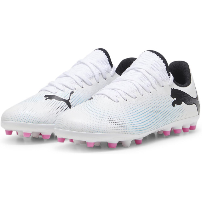 Дитячі футбольні кросівки PUMA Unisex, 28 EU, білий/чорний/рожевий