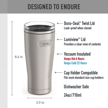 Термокружка ICON SERIES BY THERMOS, 680 мл, матова нержавіюча сталь