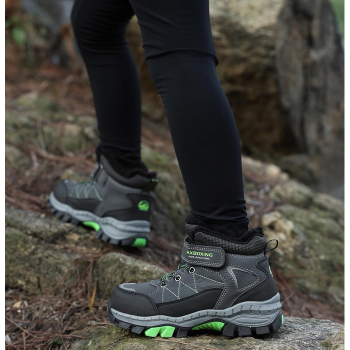 Зимові черевики TARELO для дітей, непромокаючі зимові черевики, черевики для снігу, унісекс, утеплені туристичні черевики, сірі, розмір 32-39