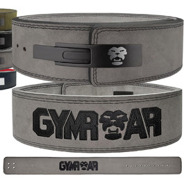 Планка для важкої атлетики GYMROAR® з натуральної шкіри, 10 мм, для чоловіків, сіра