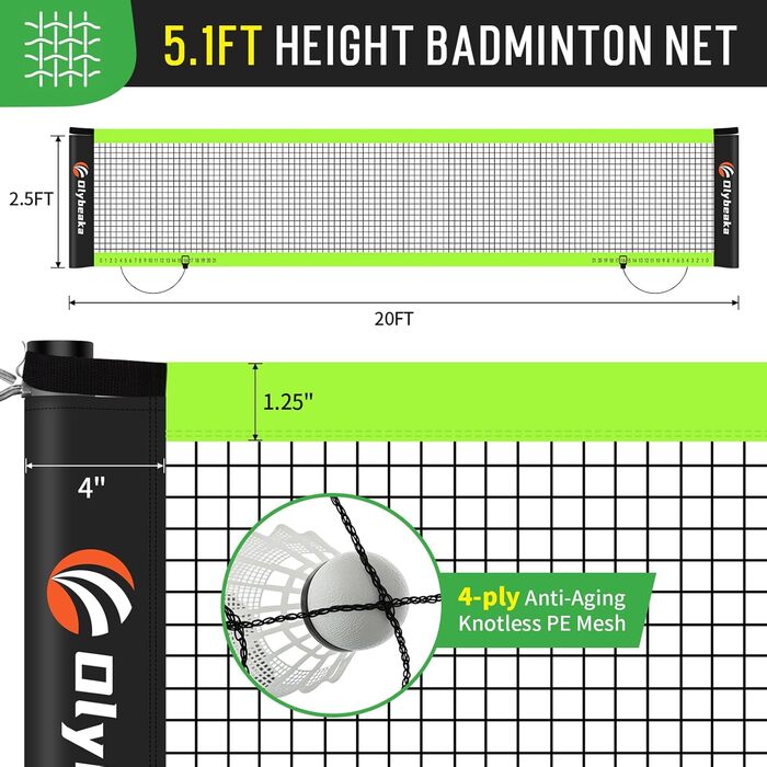Набір для бадмінтону Baminton: сітка 6x90 см, 4 ракетки (алюміній), 3 волани, сумка. Для саду, пляжу, сімейного відпочинку