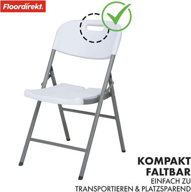 Зручний розкладний садовий стіл Floordirekt з пластику 120x60 см - для саду, тераси, балкону та кемпінгу (2 стільці)