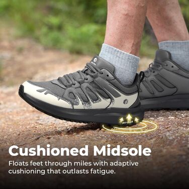 Черевики для хайкінгу FitVille для чоловіків, широкі, водонепроникні, розмір 40-50, підтримка склепіння стопи, сіро-бежеві