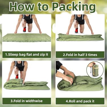 Легкий літній спальний мішок, 680г, 190 x 75 см, компактний, для кемпінгу