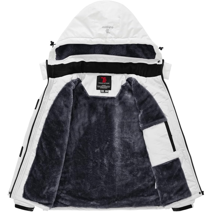 Жіноча зимова куртка YSENTO, водонепроникна, софтшел, флісова, функціональна з капюшоном, білий (XL)