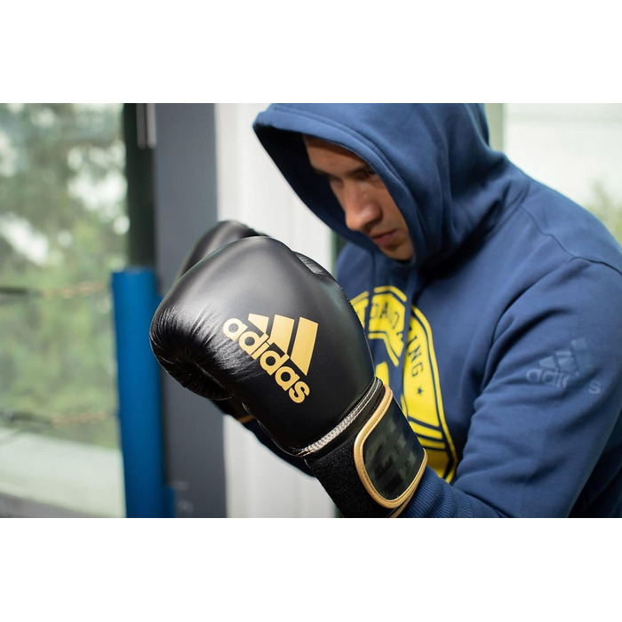 Боксерські рукавички adidas Hybrid 80 8oz чорні/білі для боксу, кікбоксингу, ММА та тренувань