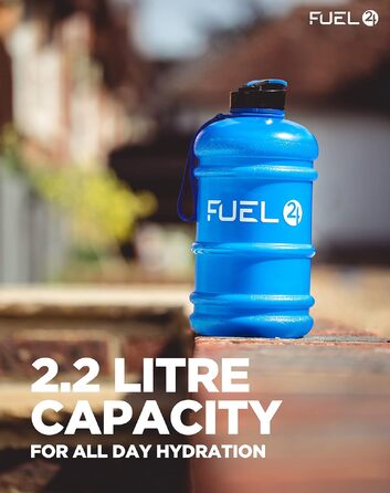 Спортивна пляшка для води Fuel24 Jug 2,2 л з поп-ап кришкою та ручкою, BPA-free, синя