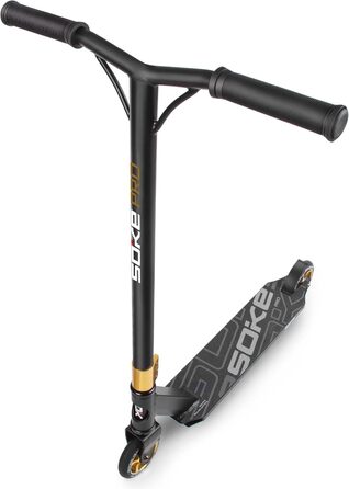 SOKE Stunt Scooter PRO: трюковий самокат для дорослих та дітей, ABEC 9 підшипники, чорно-золотий, вантажопідйомність 100 кг