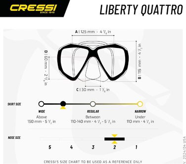 Маска для снорклінгу Cressi Liberty Quattro (чорний/сапфіровий)