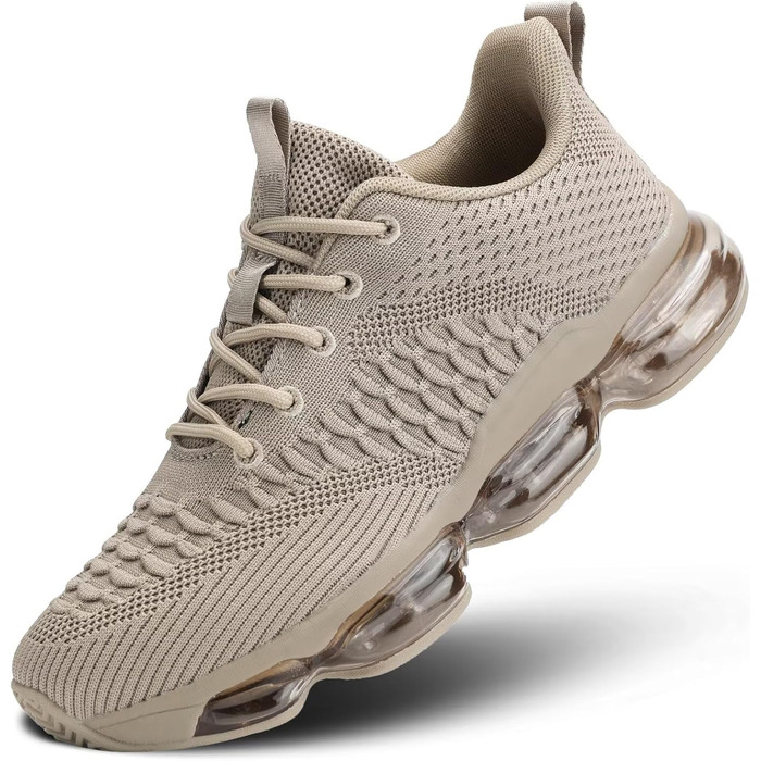 Чоловічі кросівки для бігу з повітряною подушкою, дихаючі, для тенісу, модні, з неслизькою підошвою, для тренувань, відпочинку, спорту, фітнесу, комфортні туристичні черевики (40 EU, Хакі)