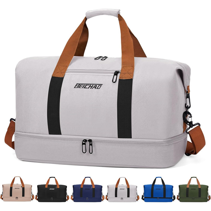 Спортивна сумка та дорожня сумка для жінок та чоловіків з відділенням для взуття та мокрою білизною, велика місткість, легка, водонепроникна сумка для плавання, подорожей, спорту, фітнесу