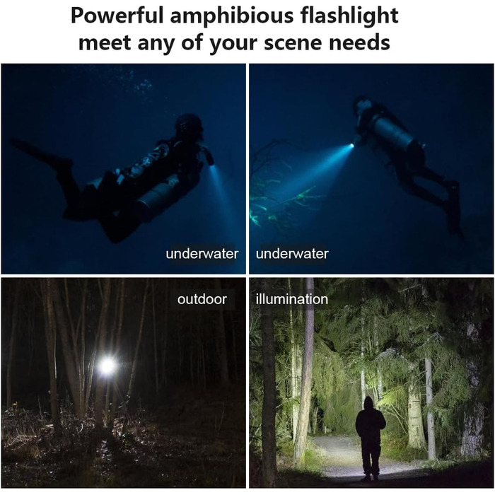 Ліхтар для дайвінгу Sea Frogs SF-L03-KL: водонепроникний, перезаряджуваний, глибина до 100 метрів