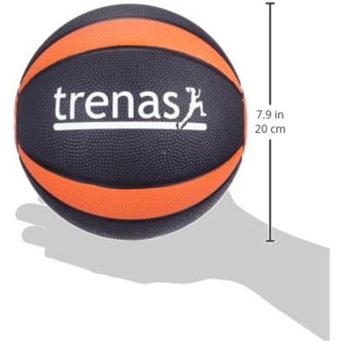 М'яч для фітнесу Trenas Medizinball, гумовий, 1-5 кг, міцний та з надійним зчепленням, для фітнесу та спорту, оранжевий
