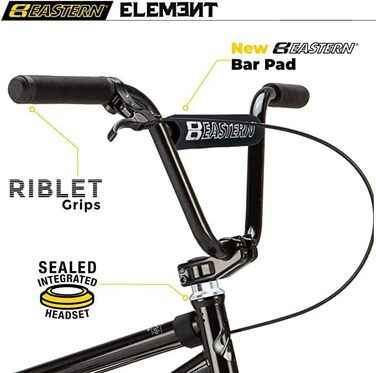 BMX велосипед Eastern Bikes Element 50,8 см, повністю хромомолібденова рама і вилка, чорний