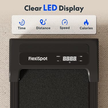 Біговий тренажер FlexiSpot 4-в-1 для дому та офісу, тихий, портативний, з пультом та LED дисплеєм, чорний