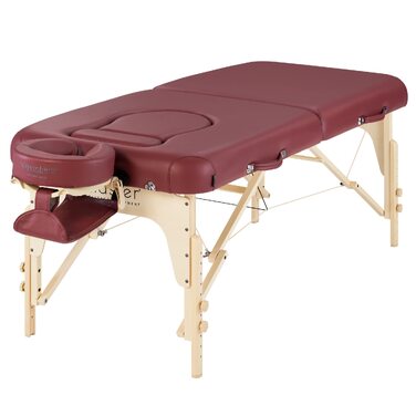 Складаний масажний стіл для вагітних Master Massage Eva Mobil з вирізом для живота та грудей, дерево, бордовий, 76 см