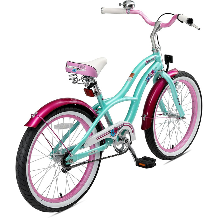 Дитяче велосипед BIKESTAR 20/24 дюйми для хлопчиків та дівчаток (від 6 років) | Велосипед крузер | Без ризику | Колір м'ятний