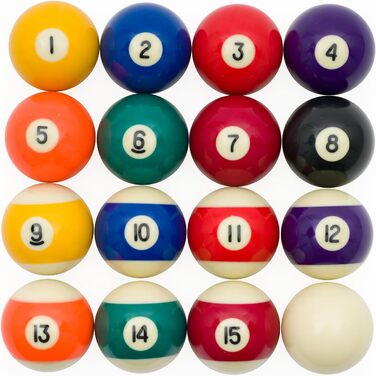Набір куль для більярду Automaten Hoffmann | 16 куль з полірованим та шліфованим покриттям, з нанесеними номерами | 4 розміри: 38 мм, 48 мм, 54 мм, 57,2 мм