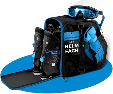 Чохол для лижних черевиків STYNGARD з відділенням для шолома [40 л] - чорно-білий/чорно-синій