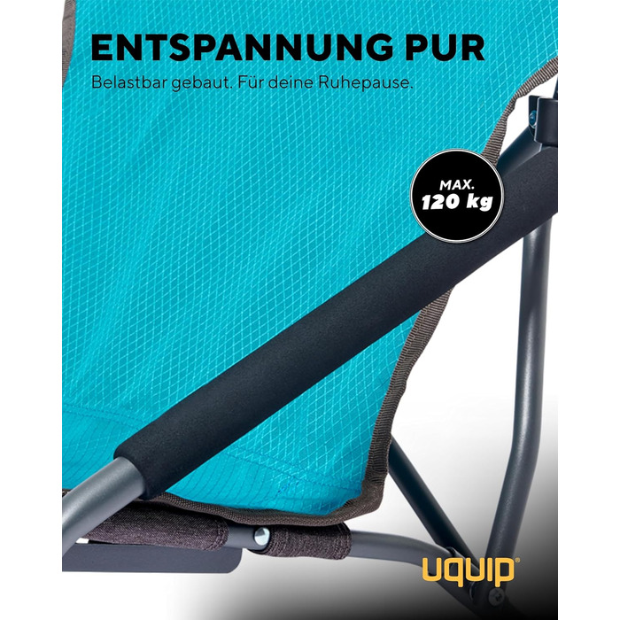 Складний туристичний стілець Uquip Sandy, Petrol, X-Large (120 кг)