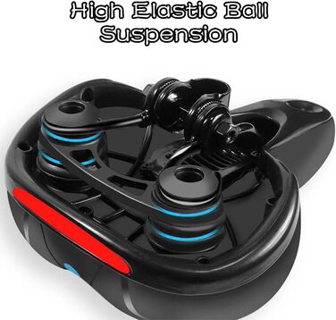 Велосипедне сідло для чоловіків та жінок, гелеве, з подвійною амортизацією, ергономічне, комфортне, для міських велосипедів та гірських велосипедів, блакитне, з інструментами для швидкої установки