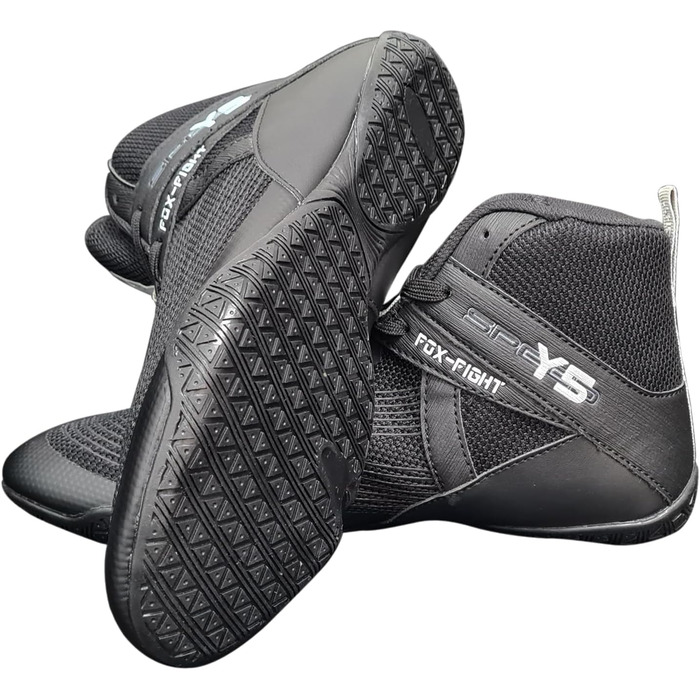 FOX-FIGHT Y5: Боксерські та спортивні кросівки для боротьби, фітнесу та бодібілдингу (39 EU, Чорний, Сірий)