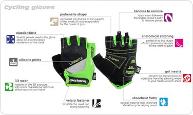 Рукавички для гірського велосипеда Meteor Radhandschuhe Gel GX31 Green - чоловічі, жіночі, дитячі, для даунхілу та хайкінгу