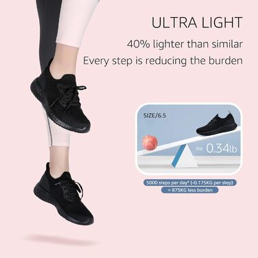 Жіночі кросівки HKR: чорні, легкі, дихаючі, для занять спортом та відпочинку, розмір 41 EU