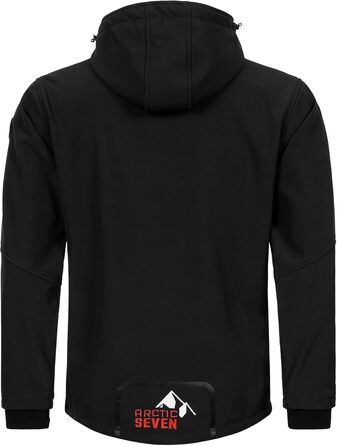Чоловіча softshell куртка AS301 водонепроникна та дихаюча з флісовою підкладкою для активного відпочинку, чорно-помаранчева, розмір S