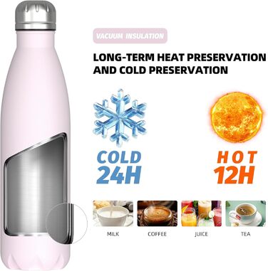 Термос-пляшка для спорту WATERSY 500 мл, нержавіюча сталь, дитяча, з подвійними стінками, чорна, без BPA