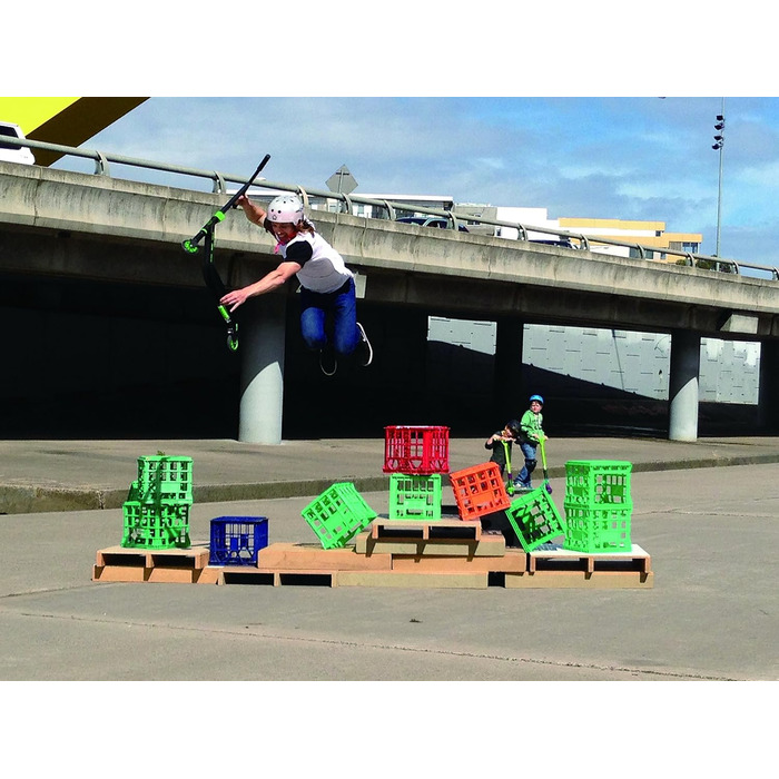 Трюковий самокат Jumpro Stunt Scooter синій, до 80 кг, з пружинною технологією, сертифікат TÜV GS