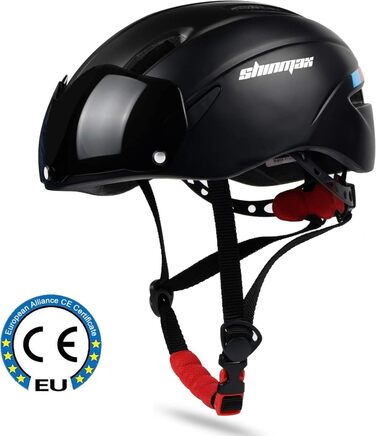 Велосипедний шолом Shinmax з візором і магнітними окулярами для чоловіків і жінок, регульований, для MTB, шосейний, безпечний