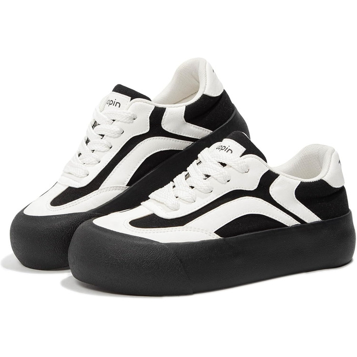 Жіночі кросівки Tuopin Mode: класична гумова підошва, стильні, неслизькі, повсякденні. Чорно-білі (39.5 EU)