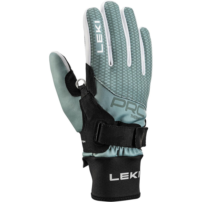 Жіночі лижні рукавички LEKI PRC ThermoPlus Shark, бірюзові, розмір 6