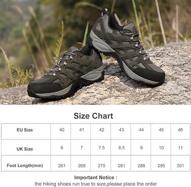 Черевики для хайкінгу чоловічі - дихаючі трекінг-кросівки для походів та хайкінгу, неслизькі та легкі, сірий (42 EU)