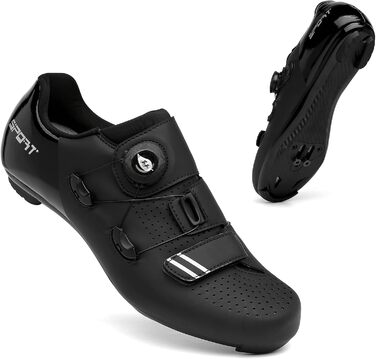 Велосипедні шкарпетки NGARY для чоловіків та жінок: шкарпетки для шосе, сумісні з Peloton, Look SPD, SPD-SL, Delta Lock, дихаючі, для їзди на велосипеді, білі (44 EU, чорний)