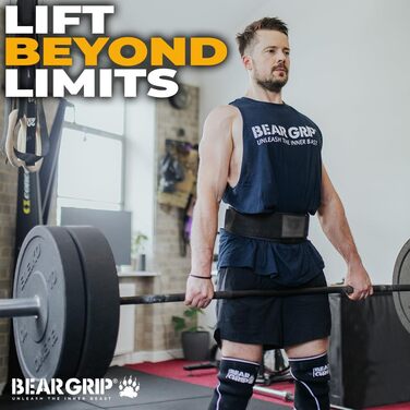 Пояс для важкої атлетики BEAR GRIP, самозамикальний, преміум, для кросфіту, пауерліфтингу та бодібілдингу, унісекс, розмір L, білий
